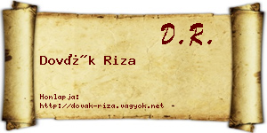 Dovák Riza névjegykártya